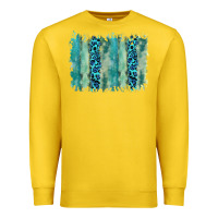 Lemon turquoise leopard watercolor brushstroke background Premium Sweatshirt - RanaPortraitStore