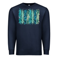 Navy turquoise leopard watercolor brushstroke background Premium Sweatshirt - RanaPortraitStore