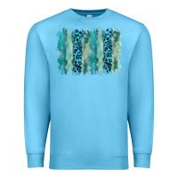 Ocean Blue turquoise leopard watercolor brushstroke background Premium Sweatshirt - RanaPortraitStore