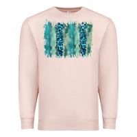 Pale Pink turquoise leopard watercolor brushstroke background Premium Sweatshirt - RanaPortraitStore