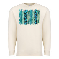 Sandshell turquoise leopard watercolor brushstroke background Premium Sweatshirt - RanaPortraitStore