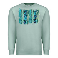 Seafoam turquoise leopard watercolor brushstroke background Premium Sweatshirt - RanaPortraitStore