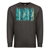 Smoke turquoise leopard watercolor brushstroke background Premium Sweatshirt - RanaPortraitStore