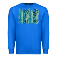True Royal turquoise leopard watercolor brushstroke background Premium Sweatshirt - RanaPortraitStore