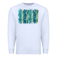 White turquoise leopard watercolor brushstroke background Premium Sweatshirt - RanaPortraitStore
