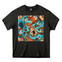Asphalt coffee and barista gnomes with glitter seamless pattern bbs Heavy Core Tee - BundleAndBundleShop