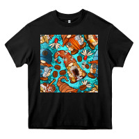 Black coffee and barista gnomes with glitter seamless pattern bbs Heavy Core Tee - BundleAndBundleShop