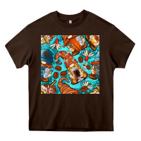 Chocolate Brown coffee and barista gnomes with glitter seamless pattern bbs Heavy Core Tee - BundleAndBundleShop