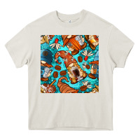 Cream coffee and barista gnomes with glitter seamless pattern bbs Heavy Core Tee - BundleAndBundleShop