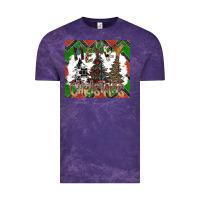 Cloud Purple merry Christmas Vintage Tee - CowhideDigitalArt