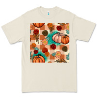 Bone floral pumpkins seamless pattern Premium Tee - BundleAndBundleShop