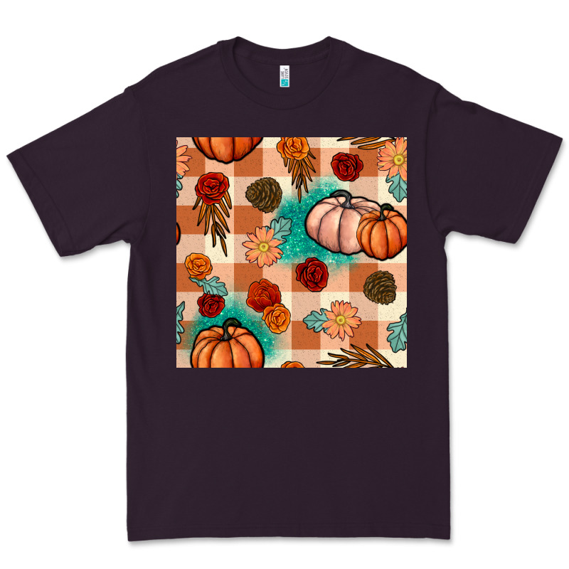 Floral Pumpkins Seamless Pattern Premium Tee by BundleAndBundleShop | Teevron