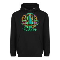 Black Libra Zodiac Sign Sunflower Leopard Serape Heavyweight Hoodie - RanaPortraitStore