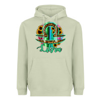 Matcha Libra Zodiac Sign Sunflower Leopard Serape Heavyweight Hoodie - RanaPortraitStore