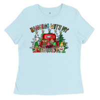 Baby Blue hanging with my gnomies Ladies Tee - CowhideDigitalArt