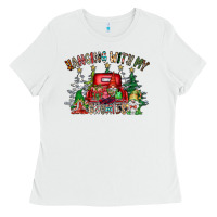 White hanging with my gnomies Ladies Tee - CowhideDigitalArt