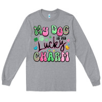 Heather Grey my dog is my lucky charm Long Sleeve Tee - Artiststas
