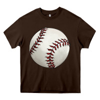 Chocolate Brown baseball ball Heavy Core Tee - FaDigitalArtStudio