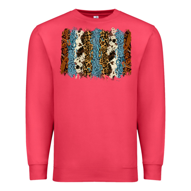 Tool Leather Leopard Cowhide Backround Premium Sweatshirt by RanaPortraitStore | Teevron