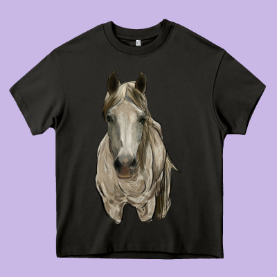 Horse Heavy Core Tee Designed By Ranaportraitstore
