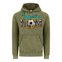 Vintage Olive western leopard cowhide sunflowers  glitter mom soccer Vintage Hoodie - Artiststas
