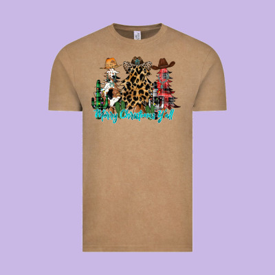 Merry Christmas Y'all Christmas Trees Vintage Tee Designed By Cowhidedigitalart