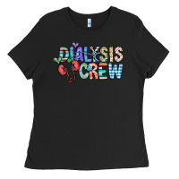 Black dialysis crew Ladies Tee - CowhideDigitalArt