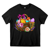 Black Easter Eggs Hamper Heavy Core Tee - BundleAndBundleShop