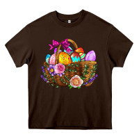 Chocolate Brown Easter Eggs Hamper Heavy Core Tee - BundleAndBundleShop