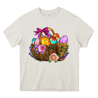 Cream Easter Eggs Hamper Heavy Core Tee - BundleAndBundleShop