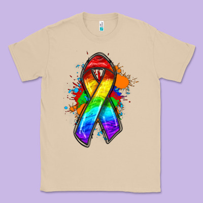 Pride Ribbon Classic Tee Designed By Fadigitalartstudio