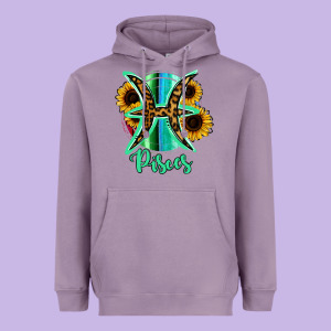 Pisces Zodiac Sign Sunflower Leopard Serape Heavyweight Hoodie Designed By Ranaportraitstore
