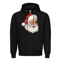 Black santa Zipper Hoodie - RanaPortraitStore