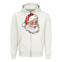 Oatmeal Heather santa Zipper Hoodie - RanaPortraitStore