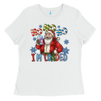 White ho ho ho im loaded Ladies Tee - CowhideDigitalArt