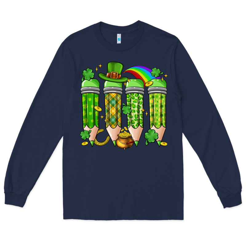 St. Patrick's Day Teacher Pencils Long Sleeve Tee by Artiststas | Teevron