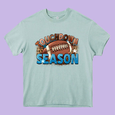 Touchdown Season Heavy Core Tee Designed By Fadigitalartstudio