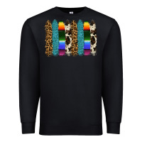 Black serape leopard tooled leather cowhide background Premium Sweatshirt - RanaPortraitStore