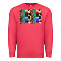 Cardinal serape leopard tooled leather cowhide background Premium Sweatshirt - RanaPortraitStore
