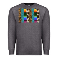 Charcoal Heather serape leopard tooled leather cowhide background Premium Sweatshirt - RanaPortraitStore