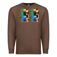 Chestnut serape leopard tooled leather cowhide background Premium Sweatshirt - RanaPortraitStore