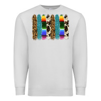 Dove Grey serape leopard tooled leather cowhide background Premium Sweatshirt - RanaPortraitStore