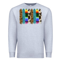Heather Grey serape leopard tooled leather cowhide background Premium Sweatshirt - RanaPortraitStore