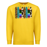 Lemon serape leopard tooled leather cowhide background Premium Sweatshirt - RanaPortraitStore
