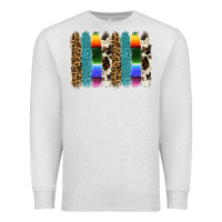 Oatmeal Heather serape leopard tooled leather cowhide background Premium Sweatshirt - RanaPortraitStore