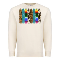 Sandshell serape leopard tooled leather cowhide background Premium Sweatshirt - RanaPortraitStore