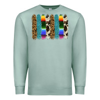 Seafoam serape leopard tooled leather cowhide background Premium Sweatshirt - RanaPortraitStore