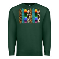 Sports Green serape leopard tooled leather cowhide background Premium Sweatshirt - RanaPortraitStore
