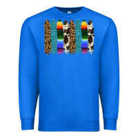 True Royal serape leopard tooled leather cowhide background Premium Sweatshirt - RanaPortraitStore