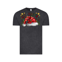 Vintage Black merry Christmas santa Vintage Tee - CowhideDigitalArt